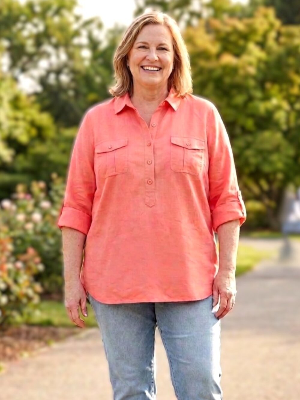 TALBOTS Linen-Cotton Blend Tunic. Plus Size 3X